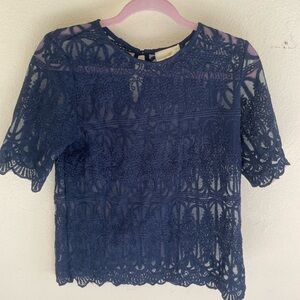 ANTHROPOLOGIE sheer lace top